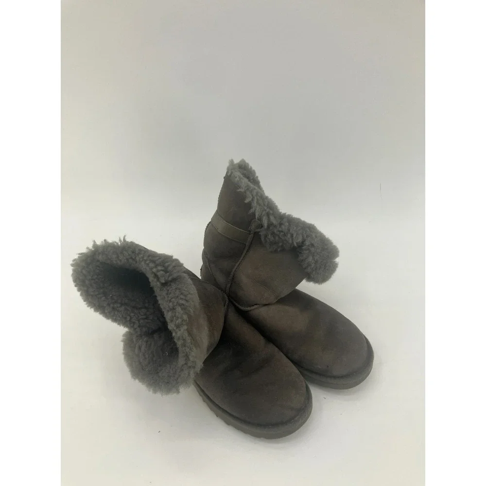 UGG Nash 1012446 Winter Boots Womens‎ US 9 Gray Round Toe Sheepskin Lined Cozy